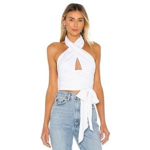 NBD Revolve Jennifer Wrap Top Halter Keyhole NEW